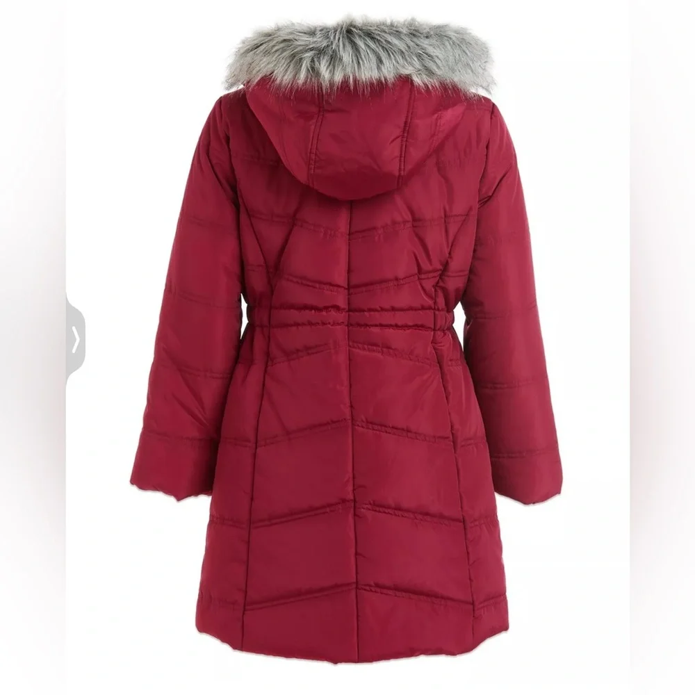 CALVIN KLEIN JEANS Girl's Puffer Hooded Fleece-Lined Coat - Size 8/10 (M)